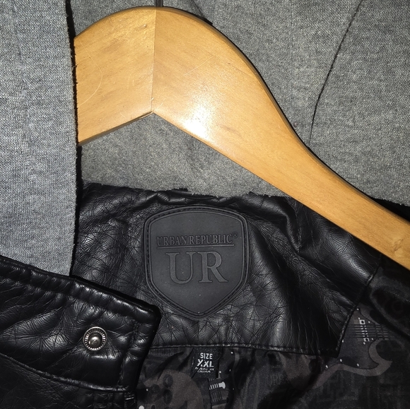 Urban Republic Black Bomber Jacket with Gray Hood - Picture 5 of 5